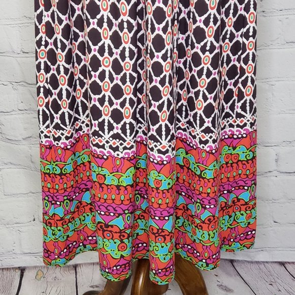 TRINA TURK Geometric Bra Halter Maxi Dress, Sz M - Picture 8 of 8